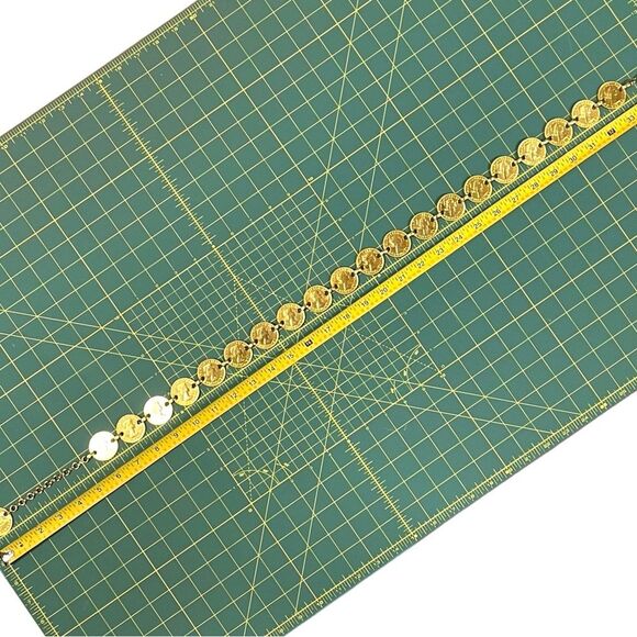 Vintage Queen Elizabeth II One Pense Coin Belt. Chain Coins belt Gold tone UK main image 6